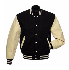 Nueva moda de alta calidad granate cuerpo amarillo oscuro Varsity chaqueta impermeable mangas de cuero de talla grande para invierno directo de fábrica - Product Image 6