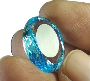 100% naturel londres bleu topaze pierre à facettes de qualité supérieure forme ovale BT pierre taillée pour plusieurs utilisations de bijoux pierres précieuses topaze - Product Image 1