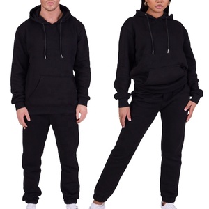 Vente en gros de sweats à capuche personnalisés survêtement uni décontracté jogging chaud et doux survêtements fitness broderie survêtements en coton ensembles pour hommes - Product Image 1