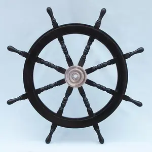 High Quality Home boat indoor boat <b>ship</b> decor usage Premium quality modern Nautical Beach Wooden Boat <b>Ship</b> Steering <b>Wheel</b> - Product Image 4