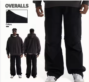 Pantalones de chándal Unisex de alta calidad, pantalones de chándal bordados informales sueltos con pierna recta ancha holgada personalizada para entrenamiento, talla de hombre - Product Image 3
