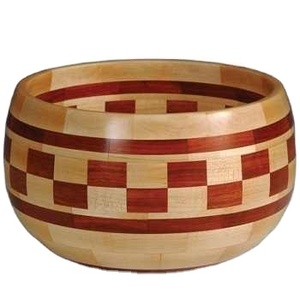 Bol décoratif Grand bol en bois fait à la main Nouveau design Saladier pour salade Fruits Cuisine en bois et décoration de table Vente en gros - Product Image 1