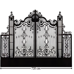 Porte de jardin élégante en fer forgé forgé sur mesure au Vietnam comprend du matériel décoratif et une installation facile - Product Image 6