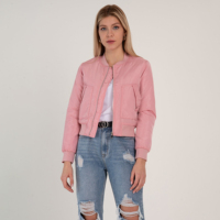 Veste bomber en satin respirant à col à capuche et fermeture éclair sur le devant pour femmes, avec rembourrage en coton, design personnalisé, haute qualité