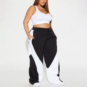 Wholesale Women Winter Fleece Flare Jogger Pants Breathable Soft Baggy <b>Wide</b> Straight <b>Leg</b> <b>Cargo</b> Sweatpants Custom Logo Bottoms - Product Image 3