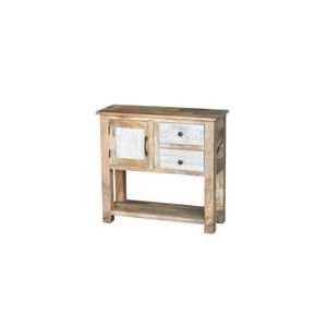 Aparador de Estilo Rústico de Madera Maciza de Mango con Altura Ajustable, Cajón y Estante, Diseño Industrial - Product Image 3