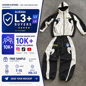 <span class=keywords><strong>Tuta</strong></span> Sportiva Personalizzata in Nylon Leggero, <span class=keywords><strong>Giacca</strong></span> Antivento Impermeabile con Patchwork e Pantaloni, Set Unisex con Ricamo - Product Image 1