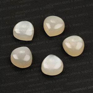 พลอยมูนสโตนสีเทาธรรมชาติขนาด10มม. ทรงแบนปรับขนาดได้ทรงหลวมอัญมณี DIY - Product Image 2