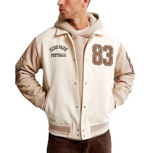 Chaqueta de Béisbol de Alta Calidad al por Mayor, Chaqueta Universitaria con Mangas de Cuero, Chaqueta Bomber Negra, Estilo Universitario - Product Image 4