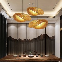 Lampes suspendues en rotin naturel rustique chinois, fabriquées à la main, écologiques, pour la décoration intérieure de la chambre à coucher, du salon, de la salle à manger