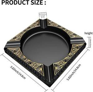 ที่เขี่ยบุหรี่ทรงสี่เหลี่ยมสีแดงสีน้ำเงินโลหะพร้อมดีไซน์ทันสมัยเหมาะสำหรับอุปกรณ์สูบบุหรี่ในบ้านและร้านอาหาร - Product Image 3