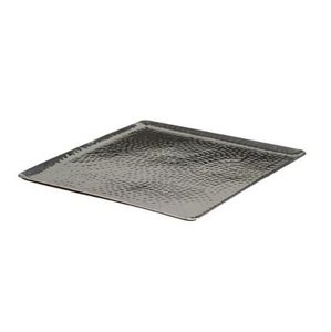 Lujosa bandeja de servicio de metal recubierta de plata hecha a mano en forma de rectángulo tamaño personalizado para hoteles último diseño para fruta seca - Product Image 3