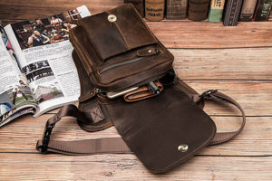 Trend Original Leather Unisex Casual Coffee Classic Fashion <b>Travel</b> Fanny Waist Belt Single Zipper <b>Bag</b> - Product Image 4