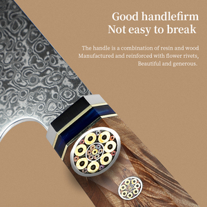 มีดเชฟเหล็กดามัสกัสแบบมืออาชีพทำจากเหล็กมีคมพิเศษทำจากญี่ปุ่นใช้ในครัวใบมีดแบบปรับแต่งได้ - Product Image 5