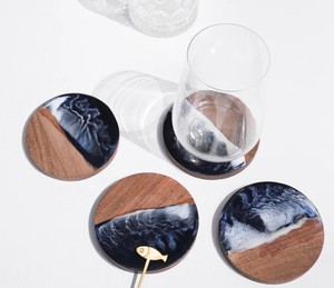 ที่รองแก้วศิลปะทำด้วยมืองานฝีมืออัญมณีเรซินตกแต่งบ้านที่ทนทานด้วยเทคนิคการวาดด้วยมือ - Product Image 4