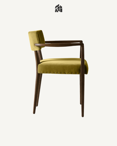 Fauteuil de salle à manger ergonomique moderne et écologique, rembourré, avec structure en bois et coussin en polyester, pour restaurant, café, hôtel et villa - Product Image 4