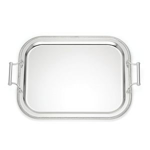 Plateau de service carré en métal moulé artisanal, plateau ottoman décoratif en bronze, plateau en métal robuste de gros avec poignées latérales - Product Image 5