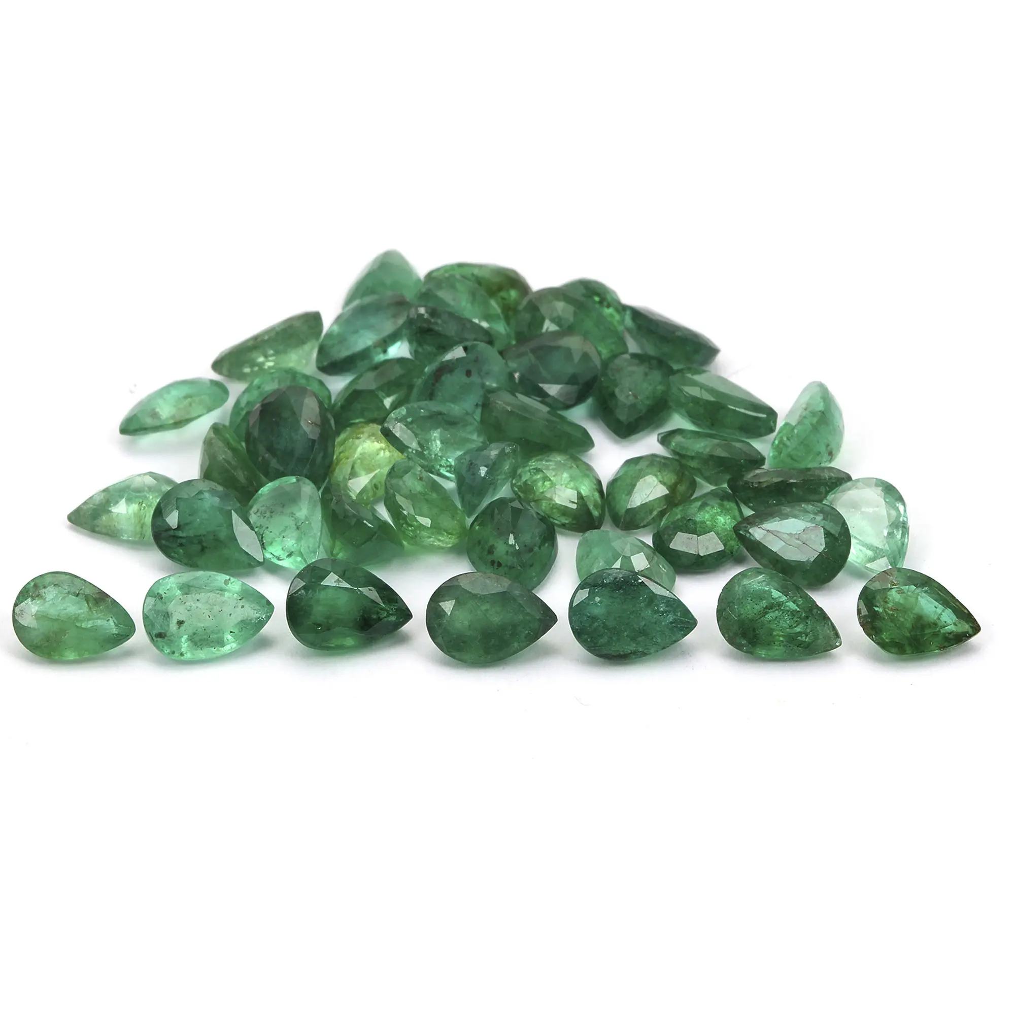 5 Carats Lot Emerald Pear 7x5mm Approx. 8 Pieces Natural Emerald Stone Faceted Cut Green Gemstone for Making Jewelry