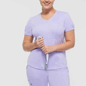 Bata de Laboratorio y Uniforme Médico para Mujer, Conjunto de Tela de Punto de Poliéster/Algodón con Bordado Personalizado 2025 - Product Image 6