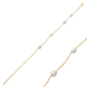 Oval Shape <b>Pearl</b> Design Trendy Wedding Party Charm <b>Bracelet</b> Wholesale Handmade Turkish 925 Sterling Silver Jewelry - Product Image 1