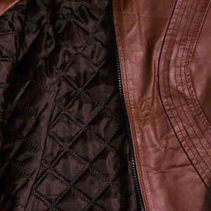 Chaqueta de piel auténtica personalizada al por mayor, chaqueta de piel de gamuza con diseño de logotipo personalizado, chaqueta de piel bomber de color marrón para mujer - Product Image 4