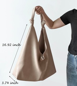 Soft <b>Leather</b> Tote Bag Knot Tote Vegan Sling Bag <b>Shopping</b> Weekend Slouchy Shoulder Hobo LHB-0029 - Product Image 4
