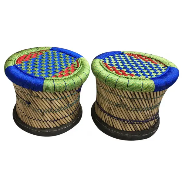 Handcrafted Bamboo Mudda Stool(Set Of 2) natural hand made bamboo furniture/chair/stool for Home decor in good price