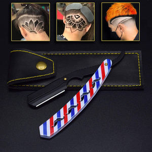 Rasoirs à lame droite en acier inoxydable de taille personnalisée pour hommes, rasoirs de salon de barbier, manche recouvert de papier, utilisation pour le corps et le visage - Product Image 6