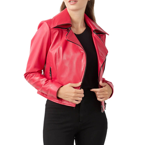 Llegada 2025, chaqueta de cuero para mujer, punto de cuero puro 100%, transpirable, colores y logotipo personalizables - Product Image 6