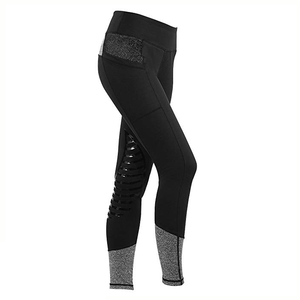 Pantalones de montar con agarre de gel para mujer, diseño de panel de malla, mallas de silicona antideslizantes para montar a caballo, Pantalones - Product Image 2