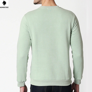 เสื้อสเวตเตอร์คอกลมคอตตอนสำหรับผู้ชายผ้าขนแกะปักไหล่รุ่นน้ำหนักลดสำหรับฤดูหนาวโลโก้ตามสั่ง300GSM 100% - Product Image 3