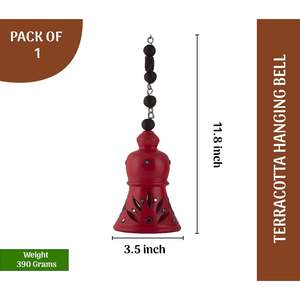 كائن معلق مزخرف من الطين الأحمر في بوصة - Product Image 4