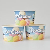 Tasse à crème glacée kraft jetable à paroi unique de 4oz 50000pcs impression de logo personnalisé manipulation de feuille d'or pour l'artisanat utilisation de nouilles faites en CN