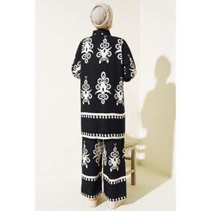 Ensemble 2 Pièces Ethnique Viscose à Motifs Noir - Product Image 2