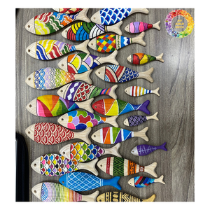 Durable <b>Wooden</b> Fish for Wall Hanging, Handcrafted <b>Wooden</b> Fish Cutout, <b>Painted</b> 3D <b>Wooden</b> Fish Various Style for Home Decor - Product Image 5