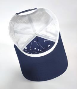 Casquette de sport OEM à 5 panneaux Casquette de baseball bleue marine avec logo brodé Chapeaux de golf perforés personnalisés avec trous laser Casquettes pour le sport - Product Image 5