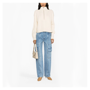 Nouveau pantalon en jean décontracté de style cargo confortable pour femmes, taille haute, jambe droite, longueur entière, pantalon en jean pour femmes - Product Image 5