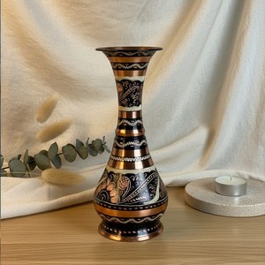 Handmade Bohemian Copper Erzincan Embroidered Vase Luxury Modern Aluminum <b>Tabletop</b> or Floor Home Decoration - Product Image 1