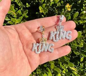 925 Sterling Silver White Moissanite King Iced Out Moissanite pendentif Commande personnalisée - Product Image 1