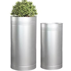Fournisseur indien Grande jardinière en tôle de fer couleur argent pour l'industrie des plantes Tendance Maison Jardin Pots de fleurs et jardinières - Product Image 1