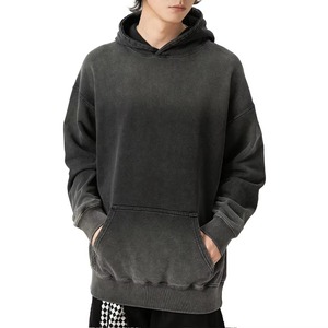 High Quality Customized <b>Men's</b> Oversized <b>Pullover</b> Hoodie Cotton Blended Heavyweight Solid Pattern Winter Style ODM OEM Hoodies - Product Image 3