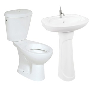 Économique Moderne Deux Pièces Sanitaire Suite Arabe Cuvette De Toilette Piédestal Lavabo Lavabo WC Toilette Lavage Céramique Salle De Bains - Product Image 5