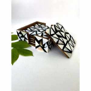 แผ่นรองกระดูกไม้แบบฝังลายไม้อย่างยั่งยืนสำหรับตกแต่งโต๊ะสไตล์คลาสสิกสำหรับบ้านร้านอาหารสำนักงานหรือคาเฟ่ - Product Image 2