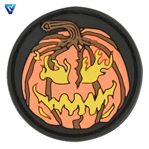 Patchs d'Halloween en caoutchouc à repasser Badge nominatif Patchs d'horreur Citrouille d'Halloween Décoration du jour des morts mexicains pour vêtements - Product Image 4