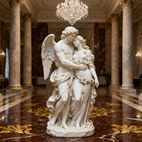 Sculpture d'ange en fibre de verre de grande taille, sur mesure, de haute qualité, résistante aux intempéries, pour l'intérieur et l'extérieur, installation artistique