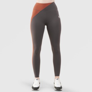 Leggings de sport For Tide en nylon et élasthanne extensibles sans coutures, couleur anthracite, avec fonction thermique pour le yoga et la gym, motif imprimé - Product Image 1