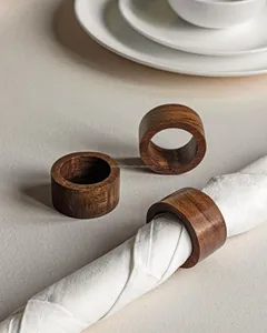 2025 meilleur prix du fabricant à la mode ronds de serviette en bois papier Table Top dîner décoration pour les fêtes de mariage - Product Image 5