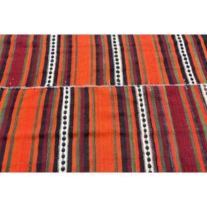 Tapis turc Vintage rouge noir traditionnel 4.6x 10.5ft grande surface laine Patchwork Design Latex pour décorations de salon - Product Image 5