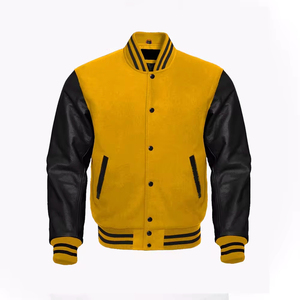 Chaquetas Varsity de Lana Personalizadas con Bordado Chenille, Estilo Urbano, Estilo Béisbol, con Parches, Nuevo Modelo, Mangas de Cuero Vintage - Product Image 3