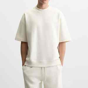 Camiseta de Algodón Blanca de Alta Calidad para Hombre, Estilo Urbano, Cuello Redondo, Personalizable con Logotipo, Tejido Grueso - Product Image 4